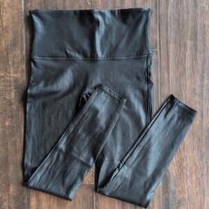 Spanx Faux Black Leather Leggings - Women's XL